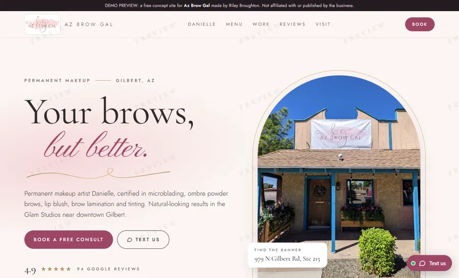 Az Brow Gal desktop view