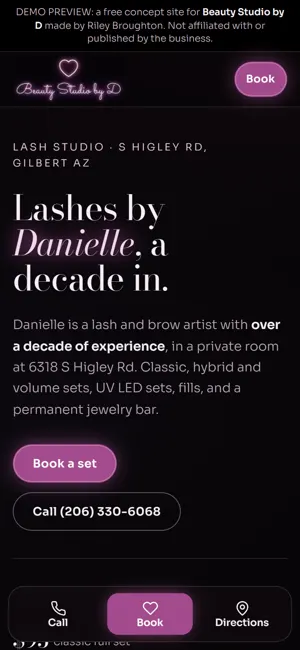Beauty Studio by D phone view