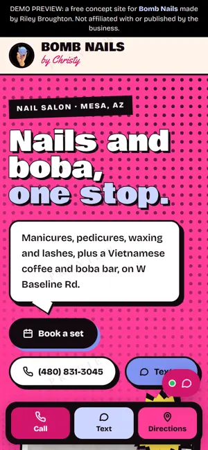 Bomb Nails phone view
