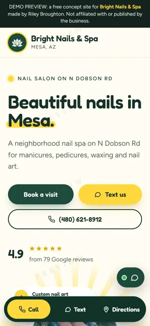 Bright Nails & Spa phone view