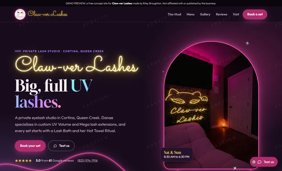 CLAW-VER LASHES desktop view
