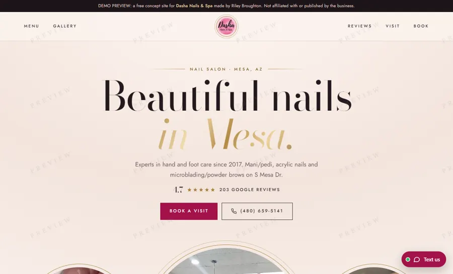 Dasha Nails & Spa desktop view
