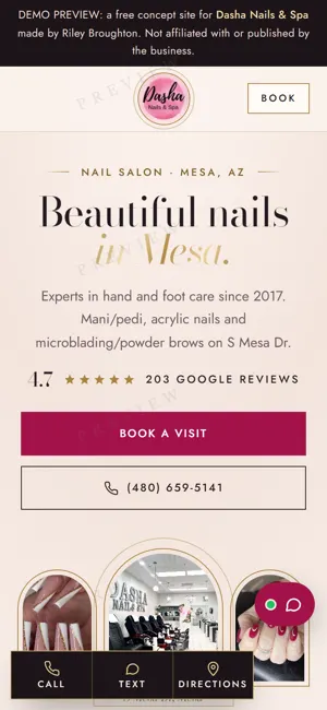Dasha Nails & Spa phone view