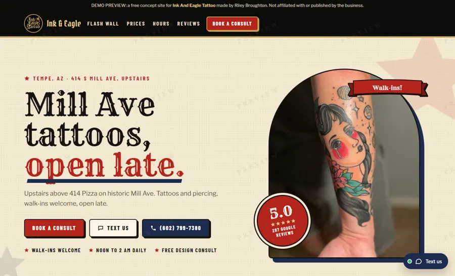 Ink And Eagle Tattoo desktop view