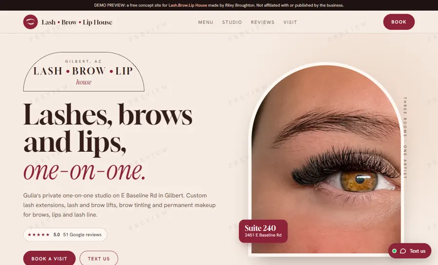 Lash.Brow.Lip House desktop view