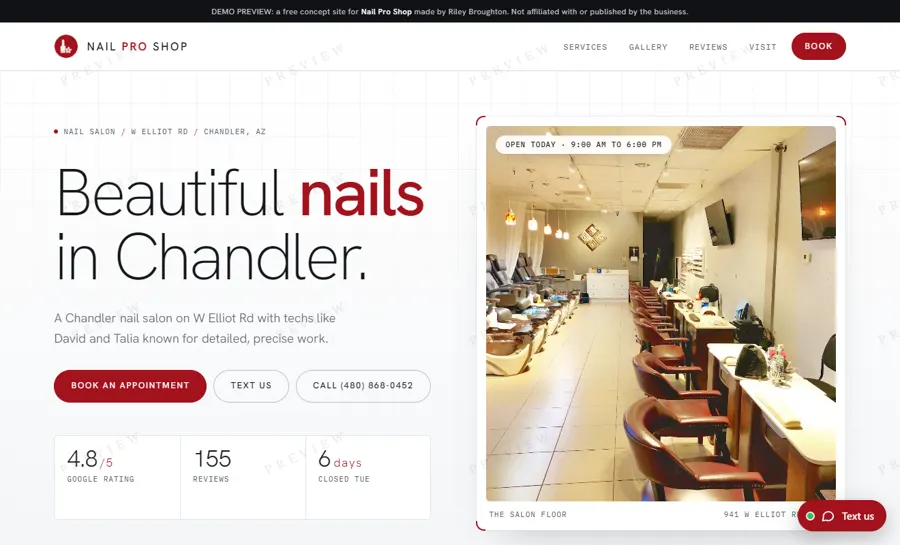 Nail Pro Shop desktop view