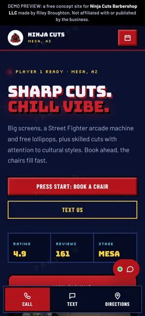 Ninja Cuts Barbershop LLC phone view
