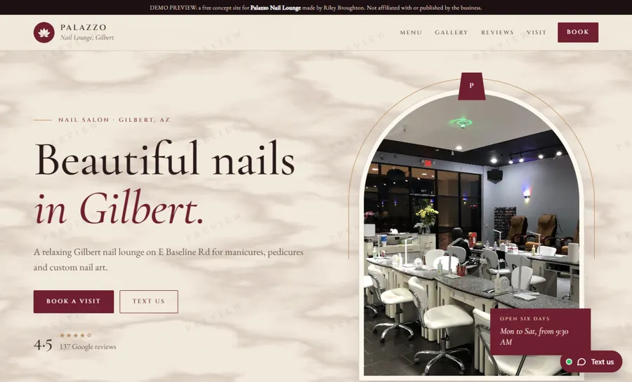 Palazzo Nail Lounge desktop view