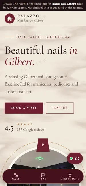 Palazzo Nail Lounge phone view