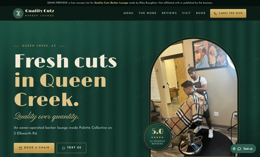 Quality Cutz Barber Lounge desktop view