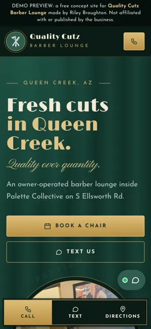 Quality Cutz Barber Lounge phone view