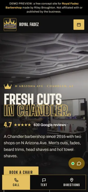 ROYAL FADEZ BARBERSHOP, LLC phone view