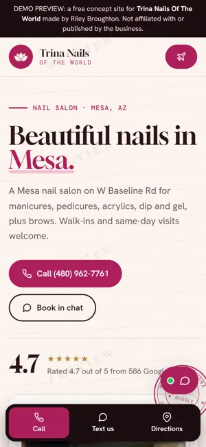 Trina Nails Of The World phone view