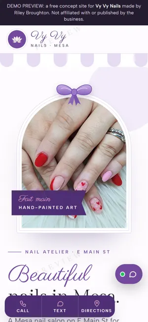 Vy Vy Nails phone view